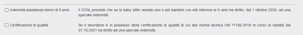 Indennità assistenza minori 6 anni